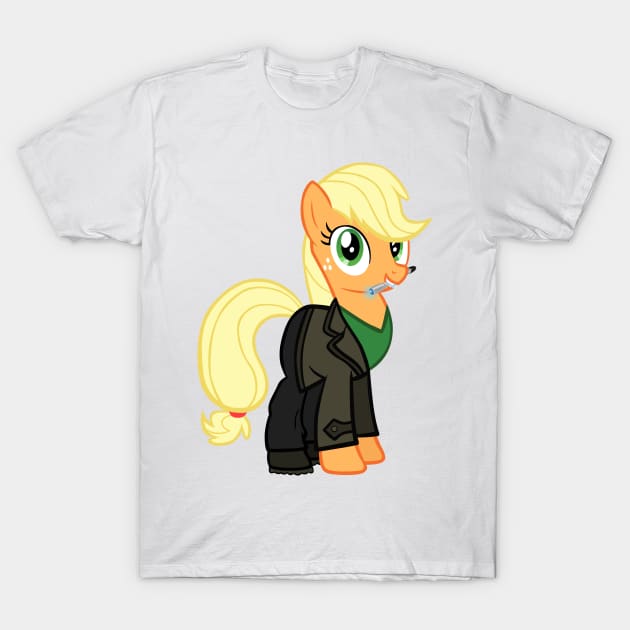 Applejack as the 9th Doctor T-Shirt by CloudyGlow